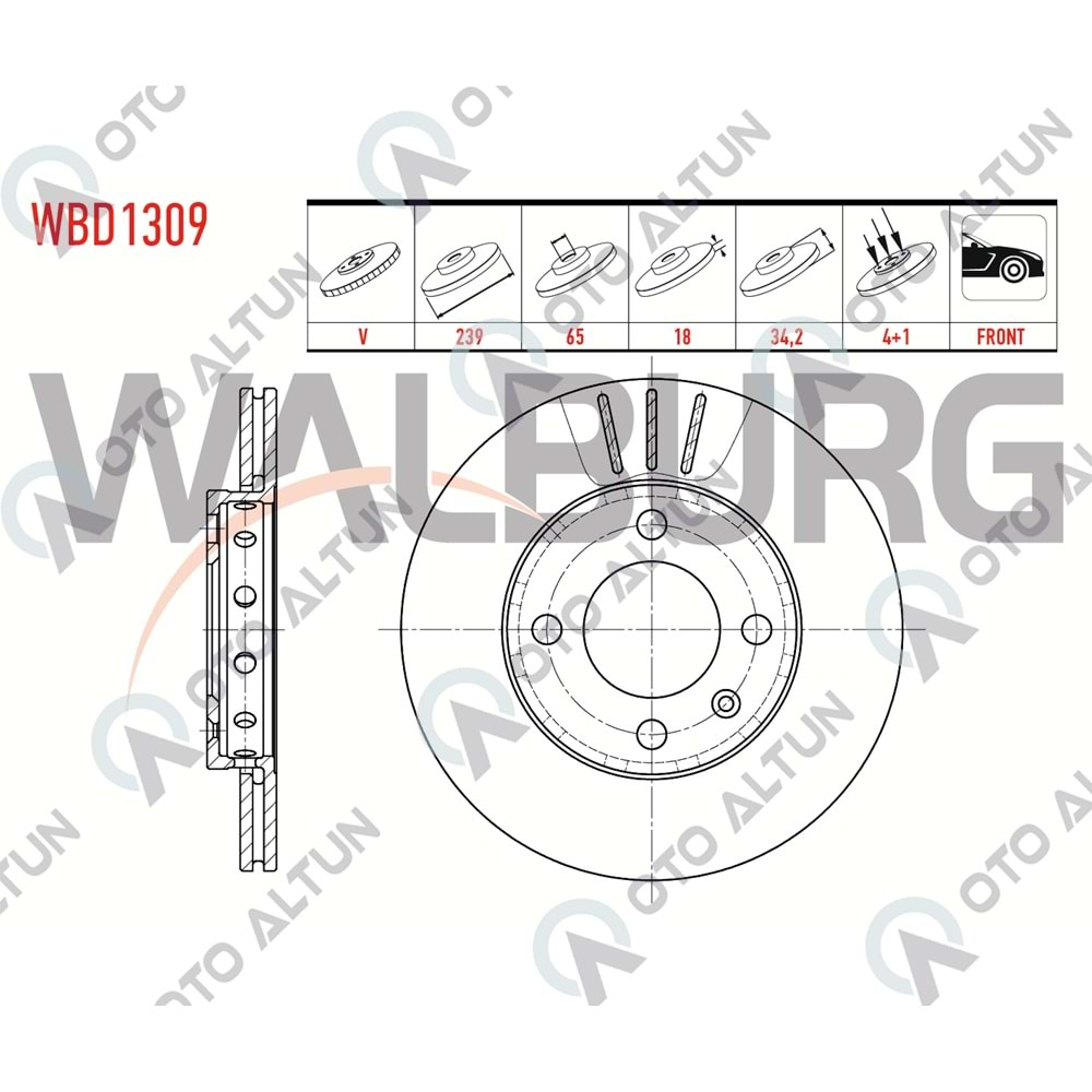 FREN DİSKİ ÖN Polo HB-CLS 239mm HAVALI (MGA50205)