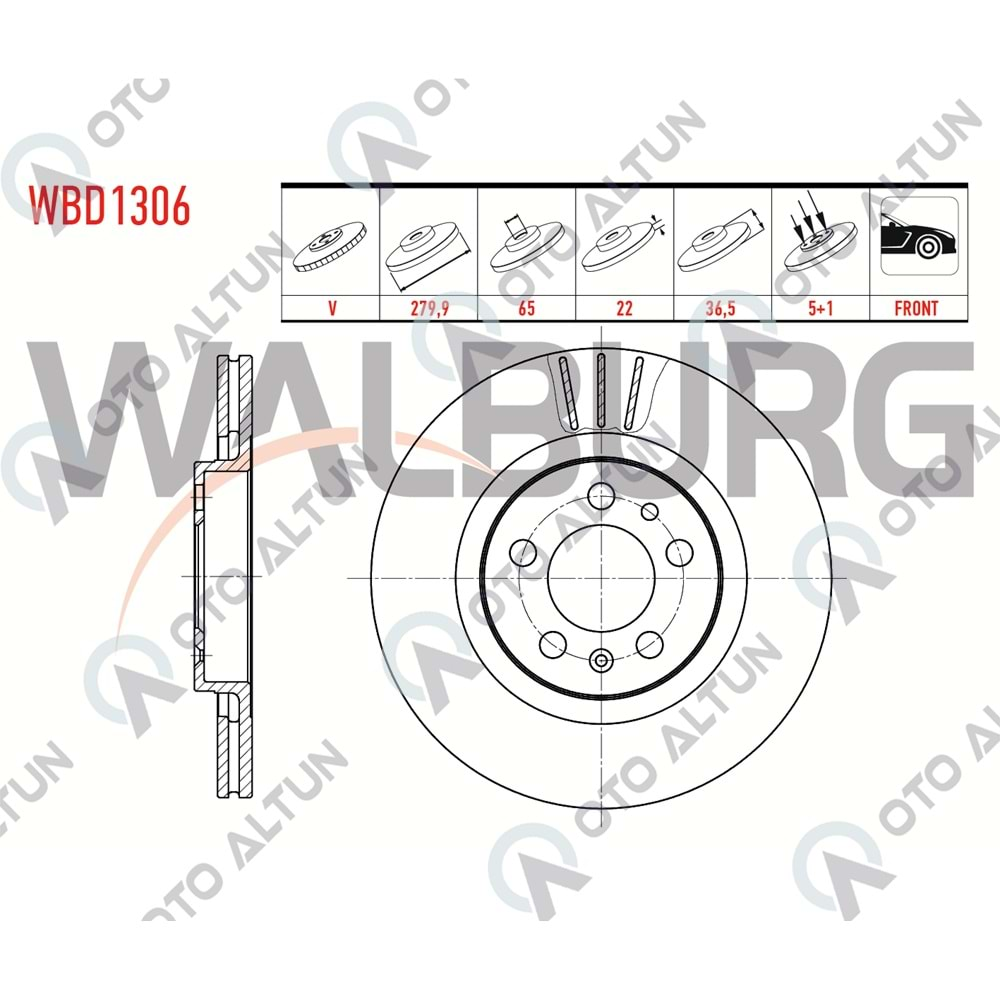 FREN DİSKİ ÖN Golf-IV Bora 98> 280mm 15 JANT