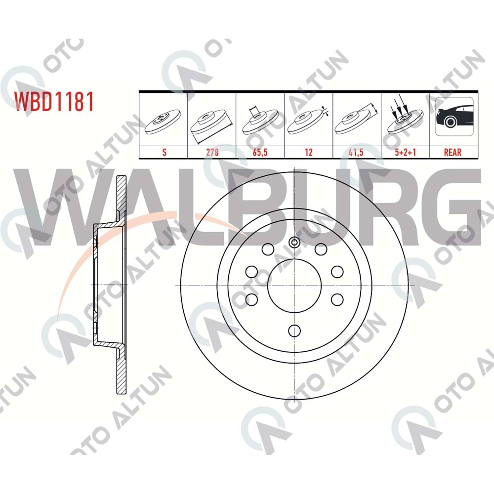 FREN DİSKİ ARKA Vectra-C 1.6 278mm DÜZ