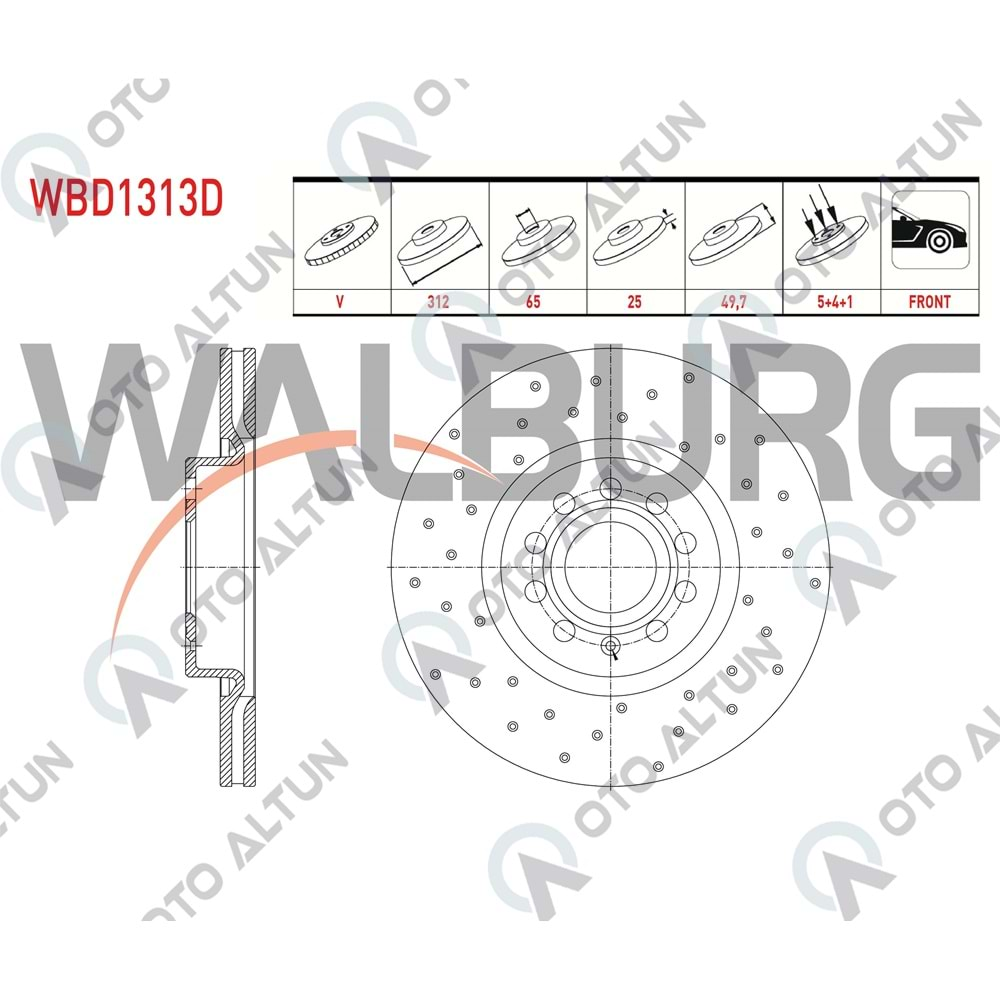 FREN DİSKİ ÖN Passat 14> Golf-VII Scirocco 13> 312mm KARBONLU