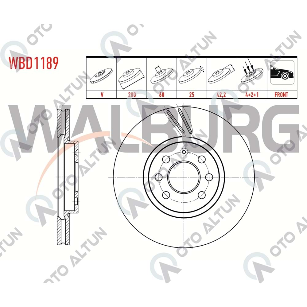 FREN DİSKİ ÖN Astra-H 280mm 4 BİJON