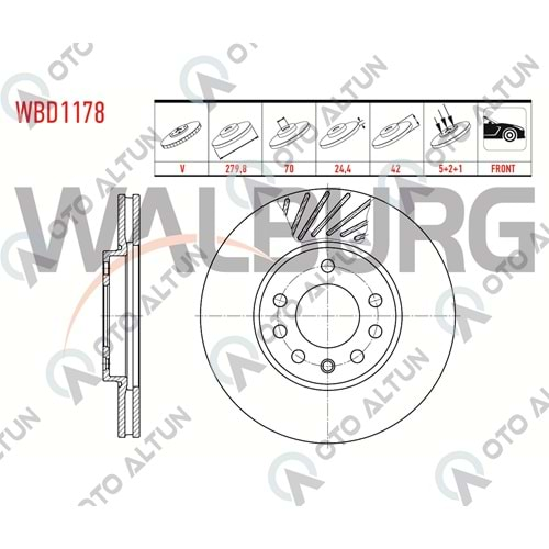 FREN DİSKİ ÖN Astra-H Combo-C Meriva 28 cm 5 BİJON