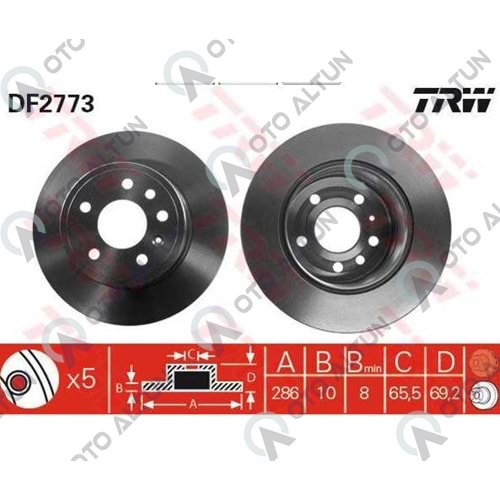 FREN DİSKİ ARKA Vectra-B 2.0 286MM