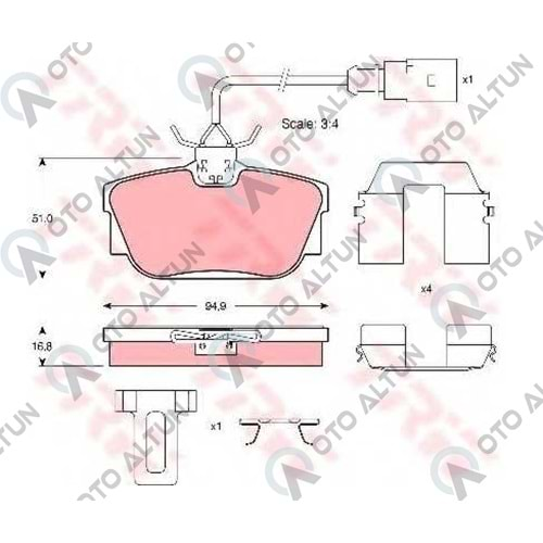 FREN BALATASI ARKA T4 97-04 FİŞLİ